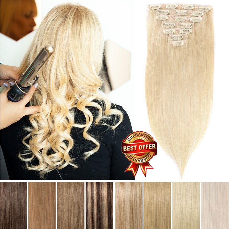 CLEARANCE 100% Human Hair Extension Clip in Real Remy Hair Weft