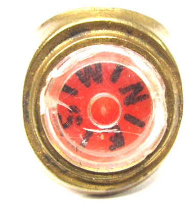 1940's COMPASS RING red face brass adjustable UNKNOWN Premium issue yz