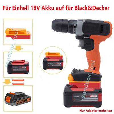Adapter Für Einhell 18V Power X-Change Akku zu für Black&Decker 20V Werkzeug