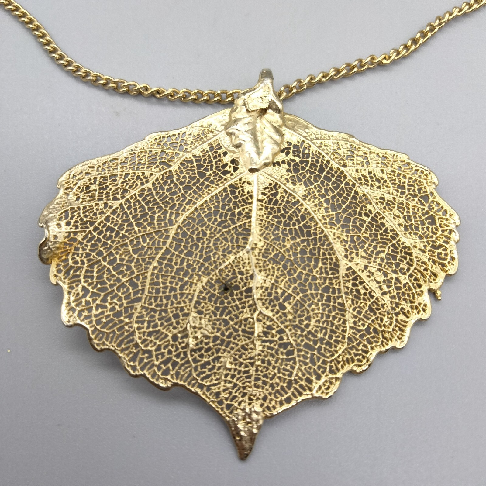 CottageCore Gold Dipped Real Aspen Leaf Pendant N… - image 4