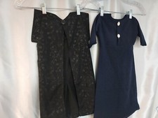 Handmade Amish/Mennonite 2 pcs Dress /apron girls Small black blue b22 L23