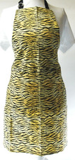 Image of Apron Tiger Print Bib Apron with Adjustable Neck Strap and Pocket 