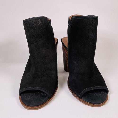 Lucky Brand Women's LK-LISZA Peep Toe Dress Pump Heels, Black Leather, US 8.5 - Picture 5 of 12