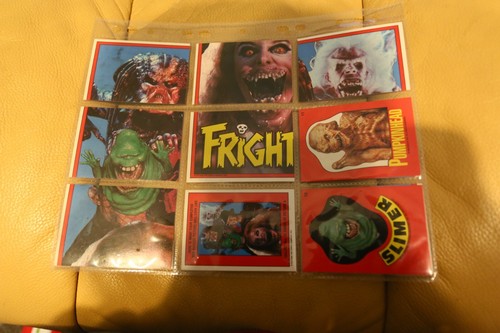 FRIGHT FLICKS 1988 TOPPS COMPLETE SET 90 TRADING CARDS + 11 STICKERS MANY FILMS - Foto 22 di 22