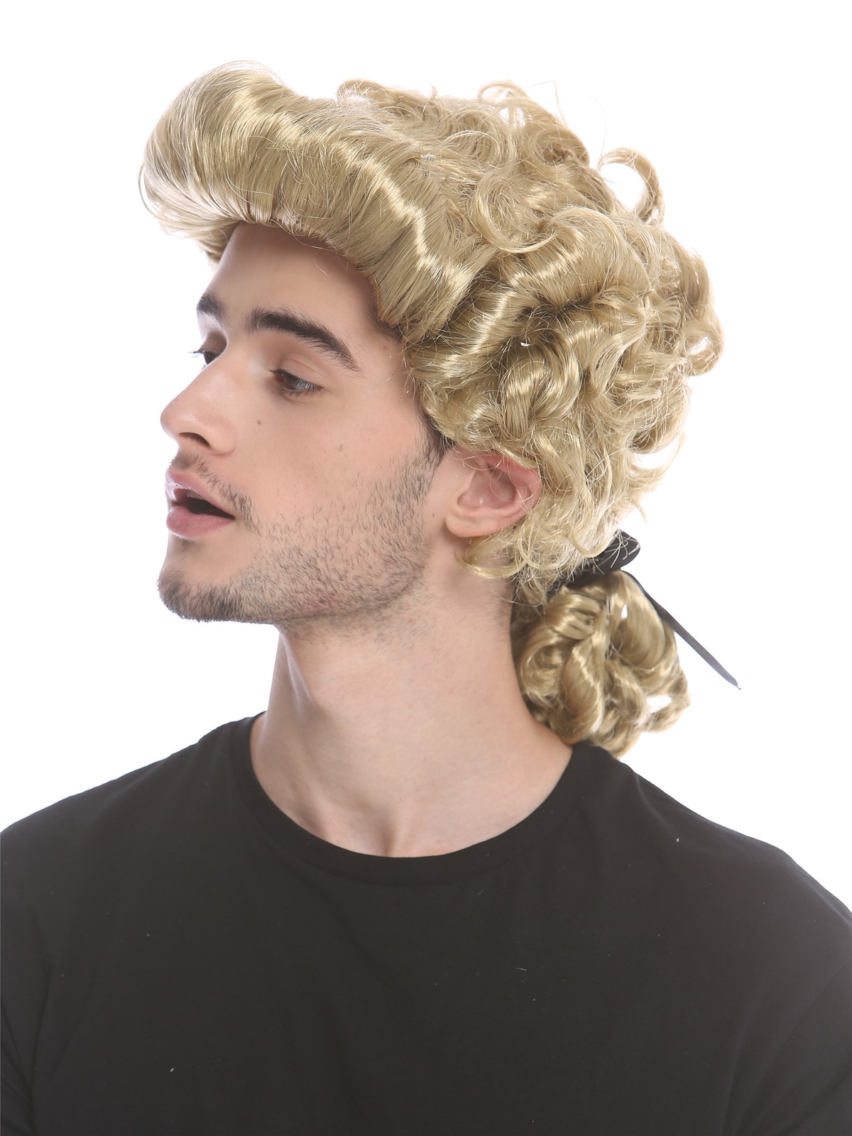 Peluca Para Hombre Carnaval Barroco Renacimiento Rubio Trenzas Noble Caballero