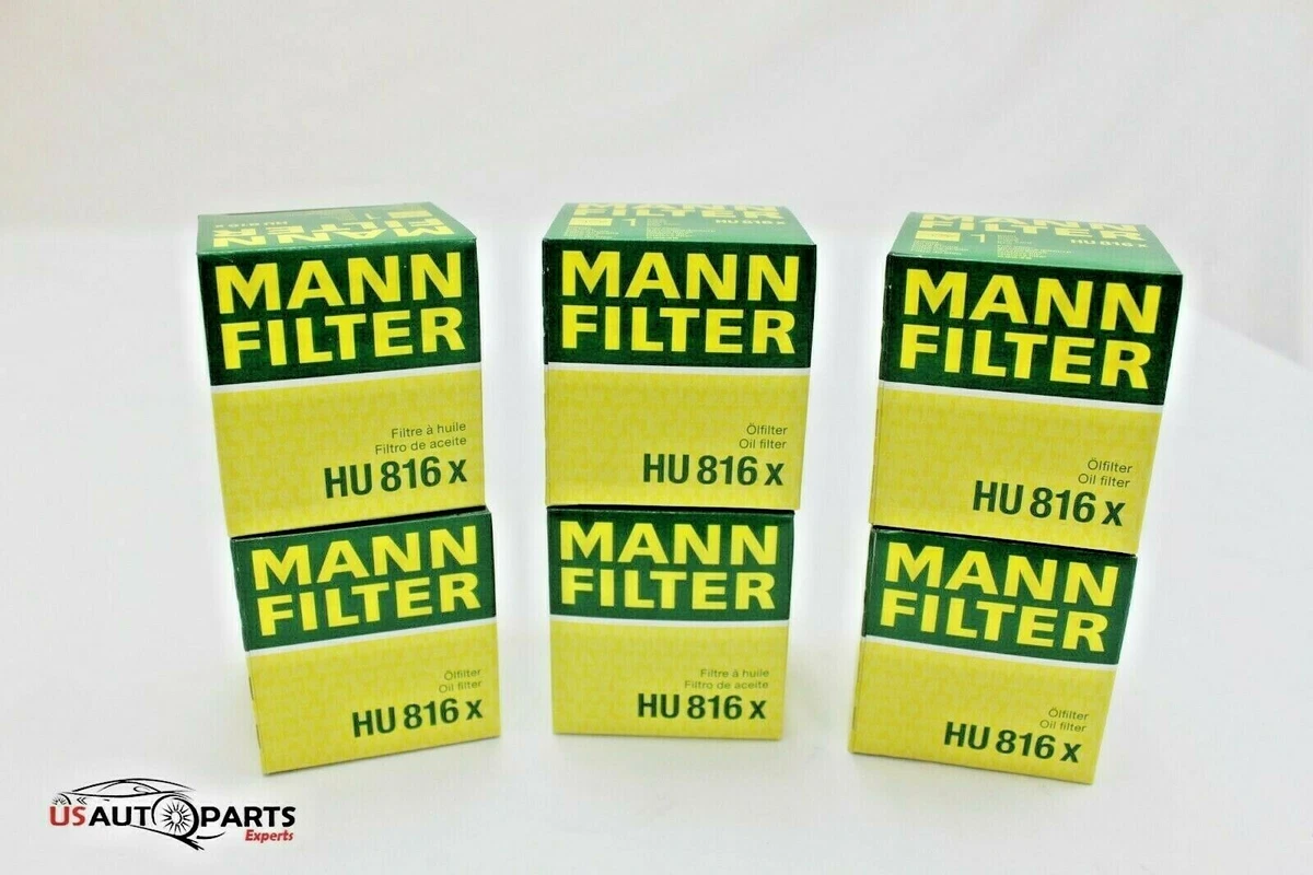 SET OF 6 MANN- Oil FIlter with Kit -HU816x - BMW ,OE 11428683196 