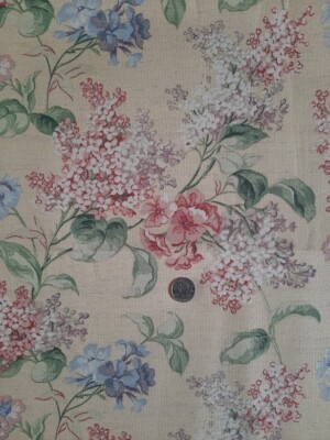 FLORAL Fabric RAYMOND WAITES Mill Creek  RISE HOLME ? 2+ YD Scotchgard VAT DYE