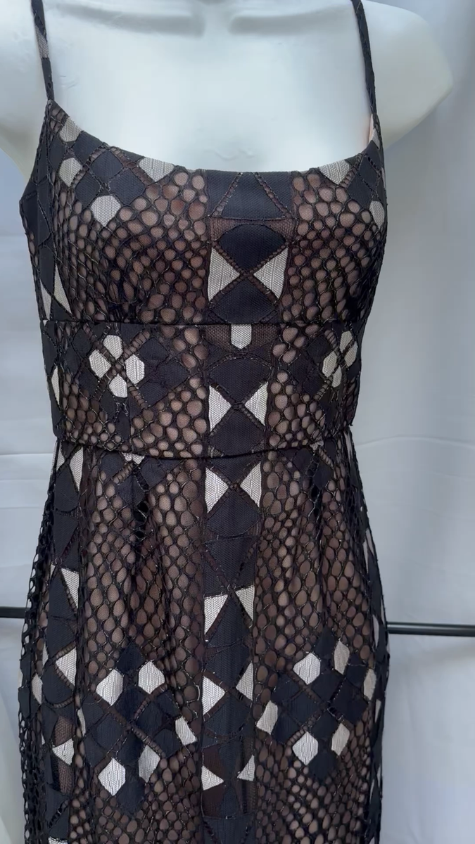 BCBG MAXAZRIA★Elastic texture drape wave lace dress BC9 NWT BCBG MAXAZRIA Andi Handkerchief Asymmetric Lace Tulle