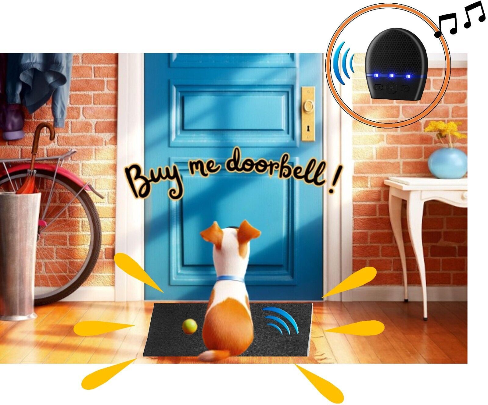 Door bell mat for dogs cats Petdoorbell pet alarm