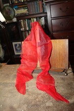 Vintage Scarf 15" x 44" Red Shear