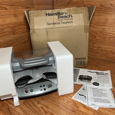 Hamilton Beach Dual Breakfast Sandwich Maker with Timer, Silver (25490A)