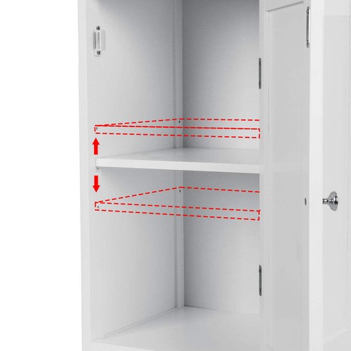 Artiss Bathroom Cabinet Storage 161cm White Rattan Tallboy Toilet Cupboard - Picture 7 of 8