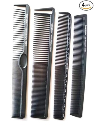 Toni&Guy Professional Carbon Antistatic Comb (Black) (Pack of 4)