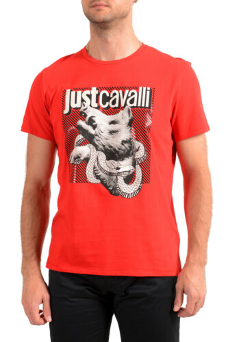 spelen Beschrijving Onderdrukker Just Cavalli Men's Red Graphic Crewneck T-Shirt | eBay