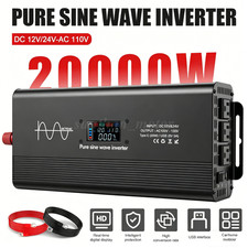 Pure Sine Wave Car Power Inverter 20000W 17000W DC 12V to 110V Converter US 3AC