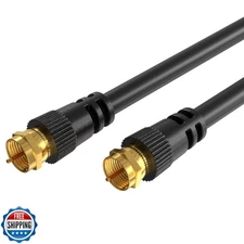 Cables Direct Online Coaxial Cable 20FT Black Coax RG6 Male F Type Extension 