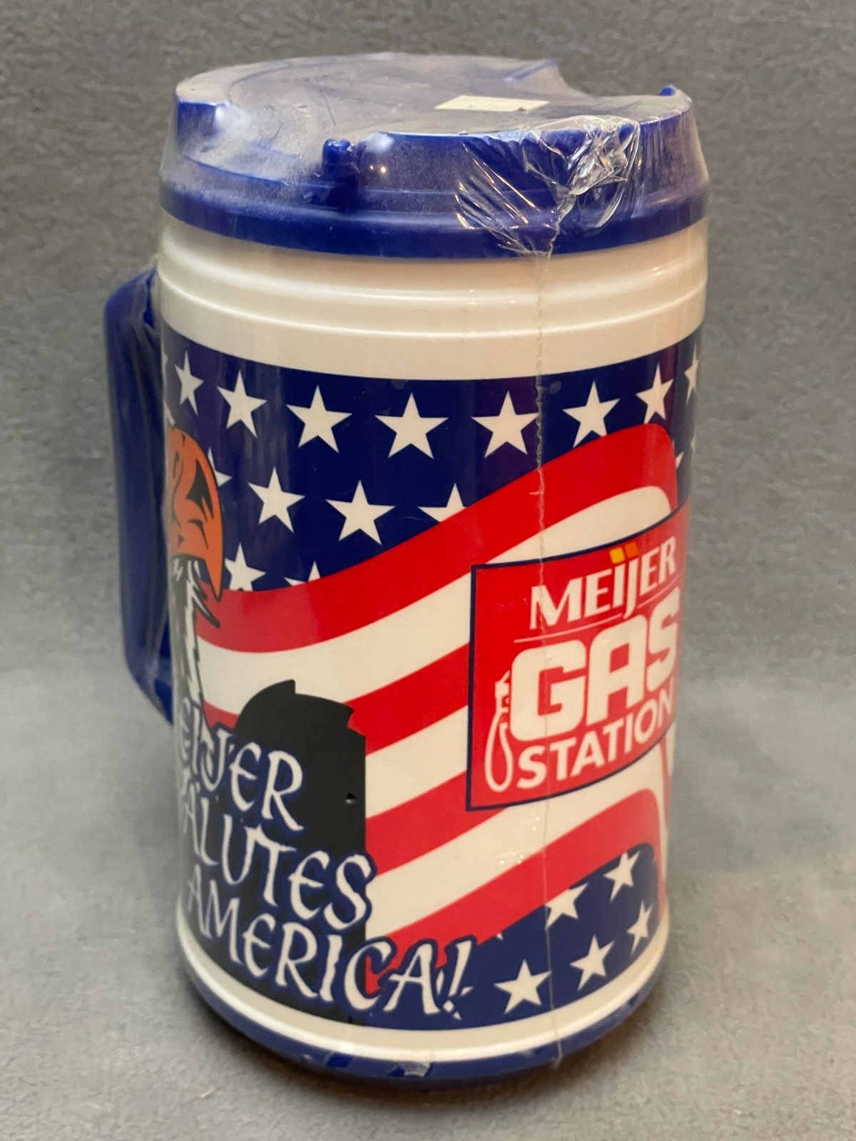 VTG Whirley Meijer Gas Station Thermal Travel Mug w/ American Flag Sealed