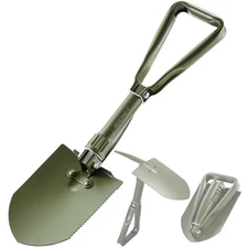 23" Military Folding Camping Shovel w/Cover,Portable Shovel with High Mangane...