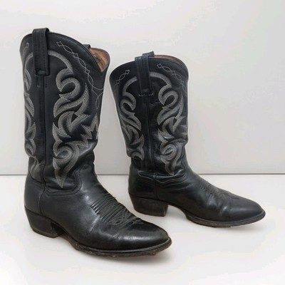 Dan Post Mignon Leather Western Boots Men's 8.5EW Black Round Toe Cowboy 2110