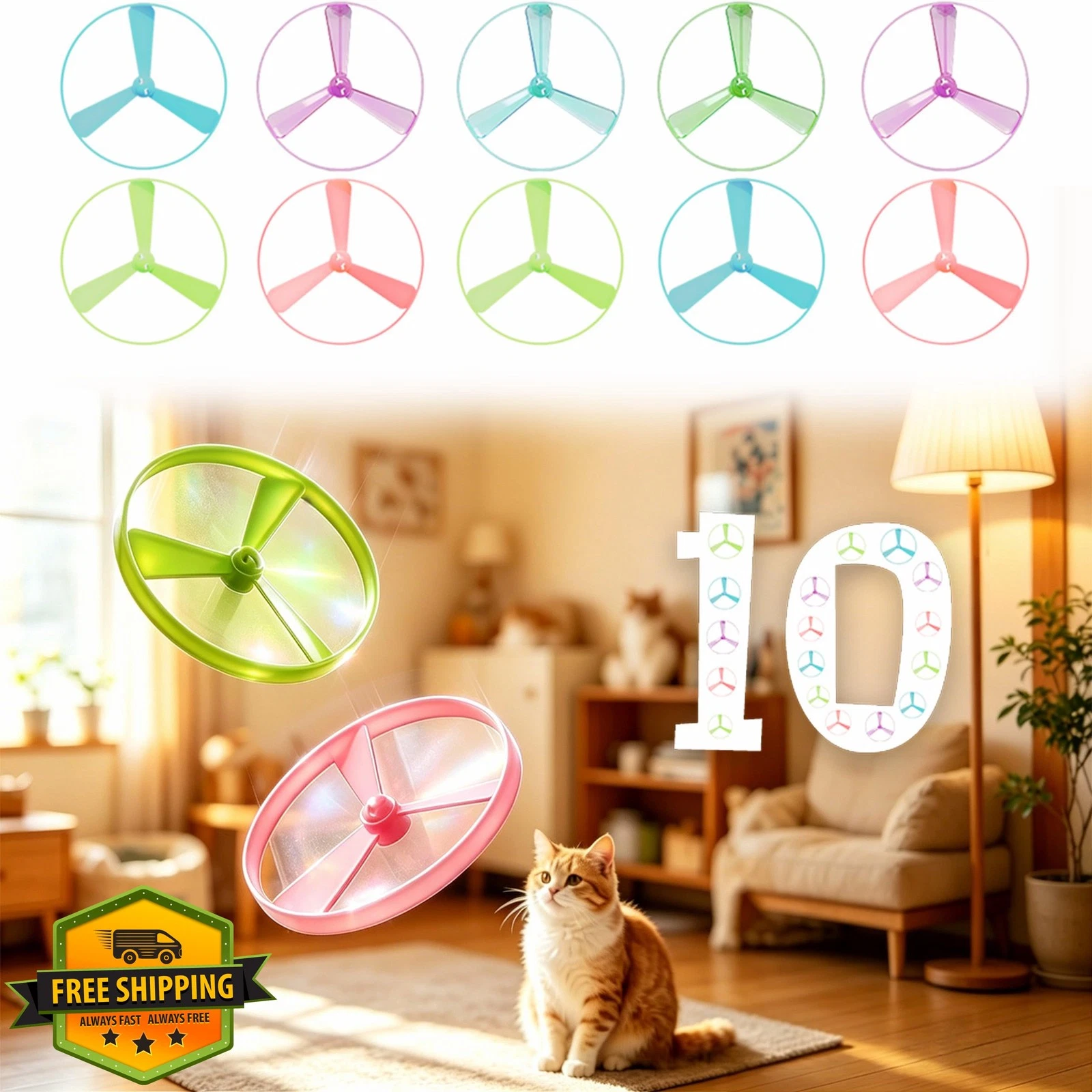 PDVMWPJ 10Pcs Cat Toy Discs