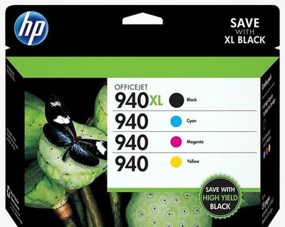 HP OfficeJet 940XL Combo Pack Black/Cyan/Magenta/Yellow NEW Sealed Exp 9/2016