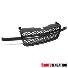 Fit 2005-2006 Chevy Silverado 2500hd 3500hd Black Mesh Front Bumper Hood Grille