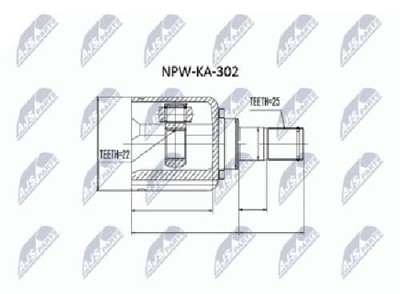 Original NTY Gelenksatz Antriebswelle NPW-KA-302