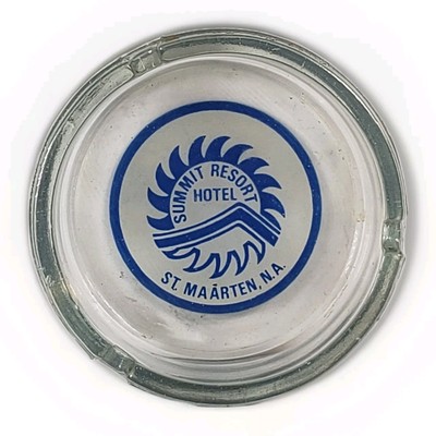 Vintage Glass Ashtray THE SUMMIT HOTEL Souvenir St. Martens, N.A. *Closed Resort