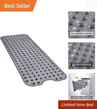 Vinyl Shower Safety Mat 40x16 with Drain Holes   Machine Washable  Stylish