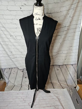Kenneth Cole Reaction Black Sleeveless Zip-Front Sheath Dress Size 8