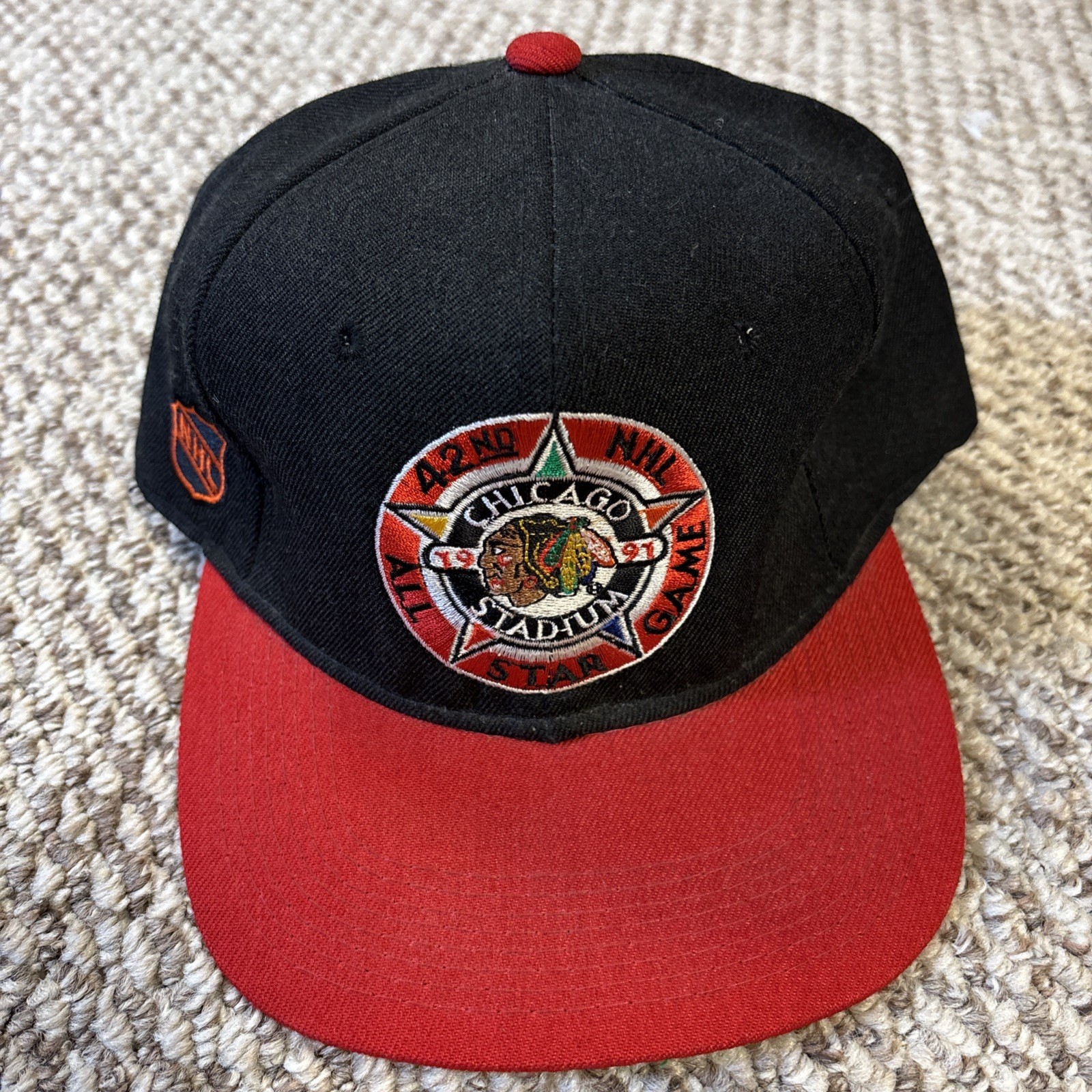 Vintage 90s Chicago Blackhawks Snapback Hat Cap Hockey NHL All Star Game