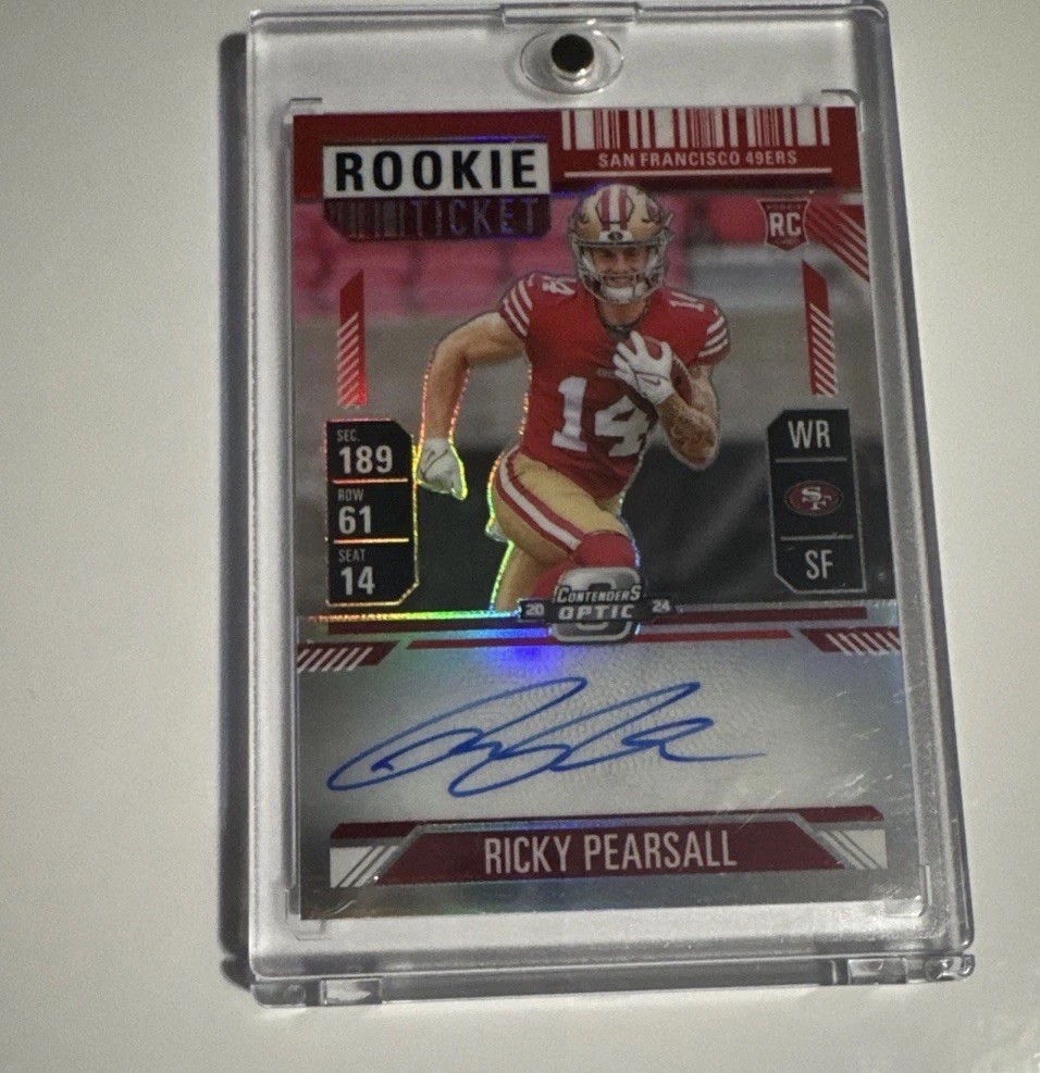 2024 Panini Contenders Optic - Rookie Ticket Auto Ricky Pearsall #109 Red /175