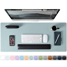 Mouse Pad Desk Protector Mat, Large PU Leather Office Desk Mat, Non-Slip Desk...