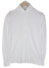 SUITSUPPLY Men Shirt 37/ 14 1/2/38/ 15 White Extra Slim Formal Pure Cotton Polo