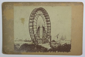 1893 World's Columbian Exposition Souvenir Ferris Wheel Cabinet Photo