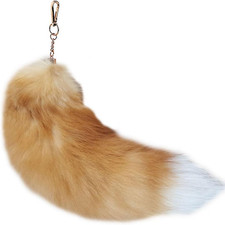 Fluffy Real Fox Fur Tail Keychain Tassel Bag Cosplay Tails Charm Handbag Accesso