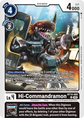 Hi-Commandramon BT14-060 U Blast Ace Digimon TCG