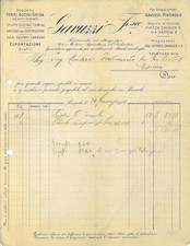 Fattura int. GAVUZZI F.SCO. Ferri, Acciaio, Ghisa, Stufe, Tubi. Pinerolo 1914