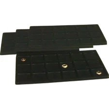 4 Black 18 Slot Coin Jewelry Showcase Display Tray Inserts