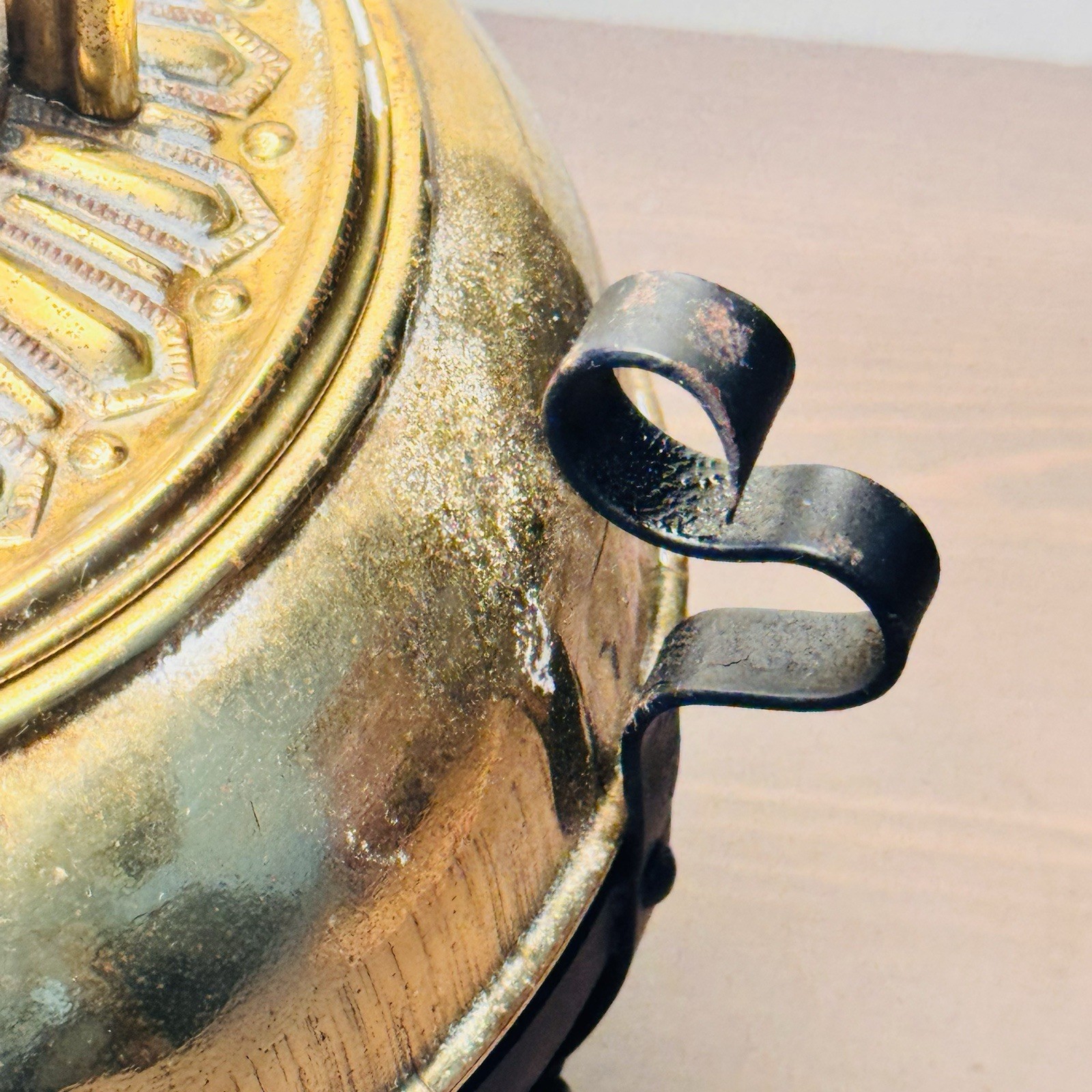 1800s THE B&H Electrified Brass/Iron Scroll GWTW Oil Lamp Bradley Hubbard 15”