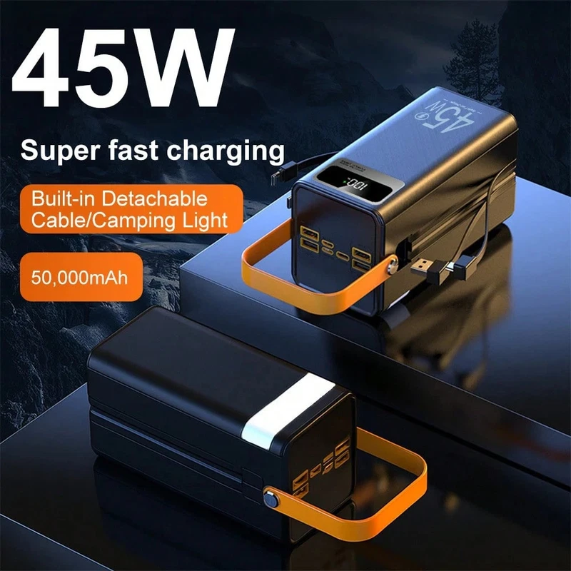 LIPETY 50000mAh Power Bank 45W Fast Charger LED