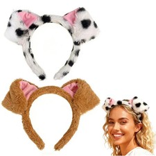 2-Pack Animal Ear Headbands,Cute Dog Designs Set for Women,Cosplay Costume fo...