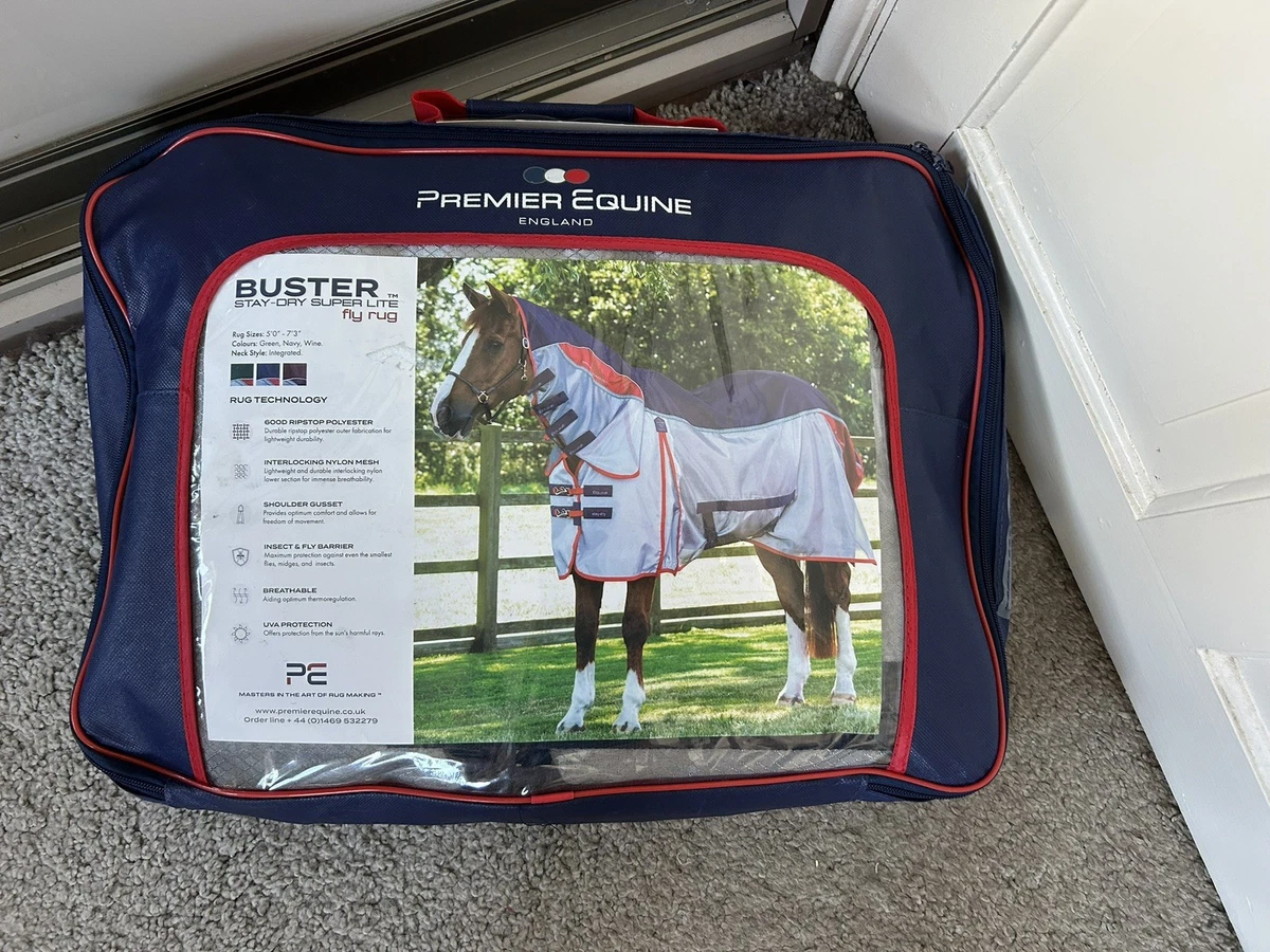 Tapis De Vol Premier Equine Showertex Fly – Taille 6’0, Argenté, Bon état Avec Deux Pièces Renforcées
