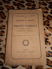 Département de la Manche. Rapport du préfet et procès-verbaux 1872