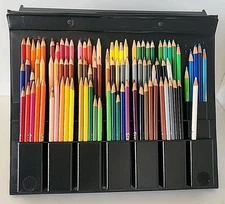 Vtg Lot of 94 PRANG & Crayola Colored Pencils and Case 