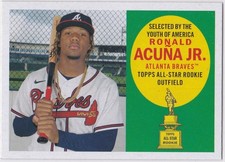 RONALD ACUNA JR. Topps Heritage ALL-STAR ROOKIE CARD Atlanta Braves Baseball . rookie card picture