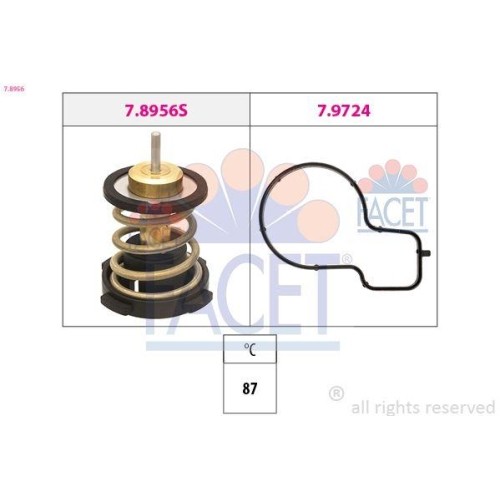 Thermostat KüHlmittel Facet 7.8956 Made In Italy - Oe Equivalent FüR Audi Seat-image