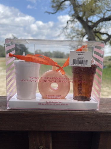 Limited Edition-Dunkin' donuts-Christmas Ornaments-3 Pack-New-2024 Christmas - Picture 2 of 16
