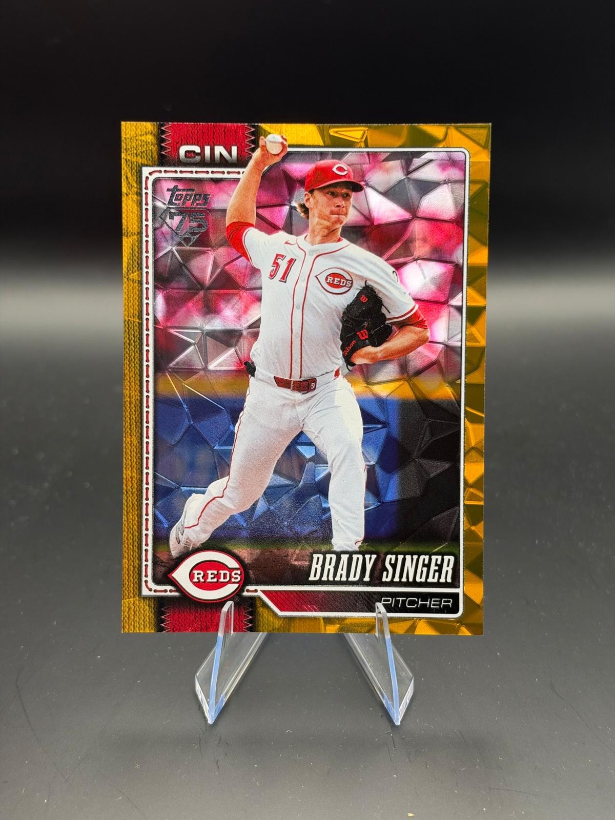 #282 Brady Singer 2026 Topps Gold Diamante Foil #/50 Cincinnati Reds
