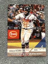 2018 Topps Now MLB RECORD Ronald Acuna Jr. ROOKIE CARD Atlanta Braves RC. rookie card picture